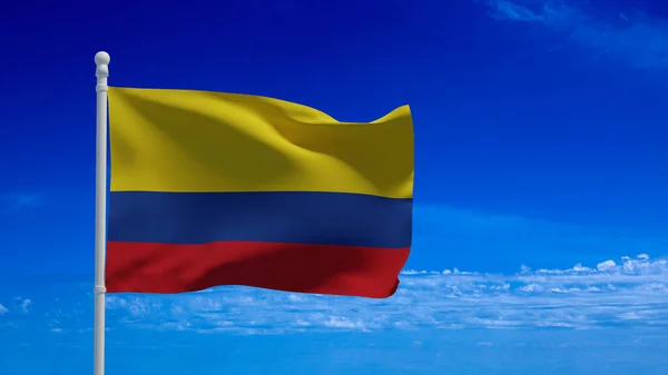 Bandera Nacional República Colombia Ondeando Viento Renderizado Cgi —  Fotos de Stock