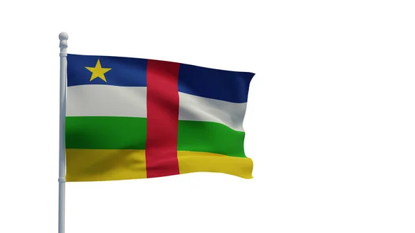 Centraal Afrikaanse Republiek Nationale Vlag Zwaaiend Wind Weergave Cgi Illustratie — Stockfoto