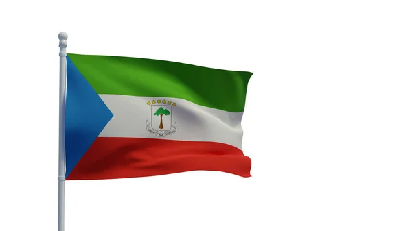 Republiek Equatoriaal Guinea Nationale Vlag Zwaaiend Wind Weergave Cgi Illustratie — Stockfoto
