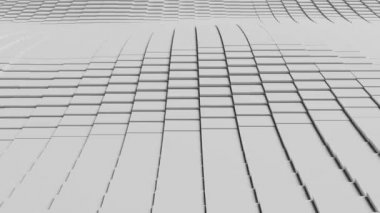 Dalgalı geometri ile soyut video arkaplan şablonu - 4K 3d video animasyonu