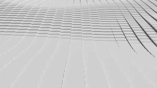 Abstracte Illustratie Van Verplaatste Witte Vierkante Tegels Zwaaiend Destructie — Stockfoto