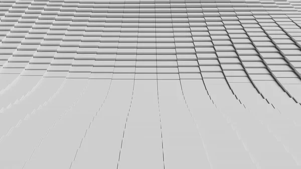 Абстрактна Ілюстрація Переміщених Білих Квадратних Плиток Махають Візуалізація — стокове фото