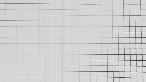 Ilustração Abstrata Azulejos Quadrados Brancos Deslocados Acenando Renderização — Fotografia de Stock