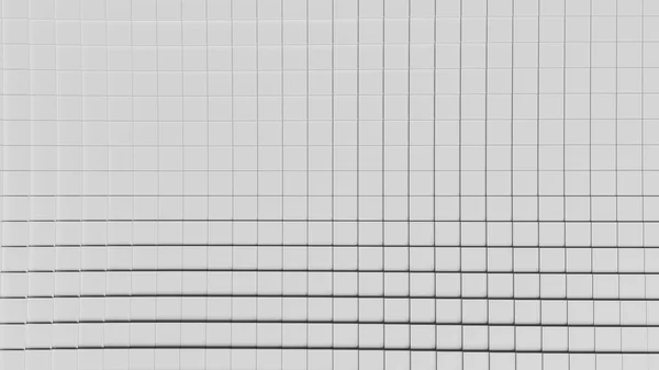 Ilustração Abstrata Azulejos Quadrados Brancos Deslocados Acenando Renderização — Fotografia de Stock