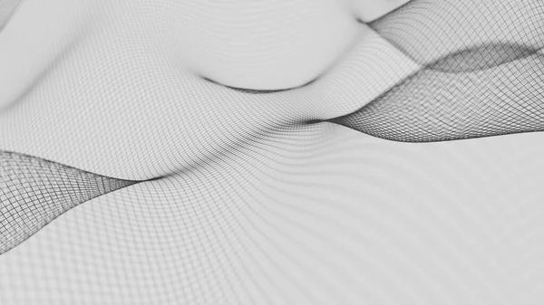 Astratto Semplice Illustrazione Bianco Nero Con Modello Linee Ondulate — Foto Stock
