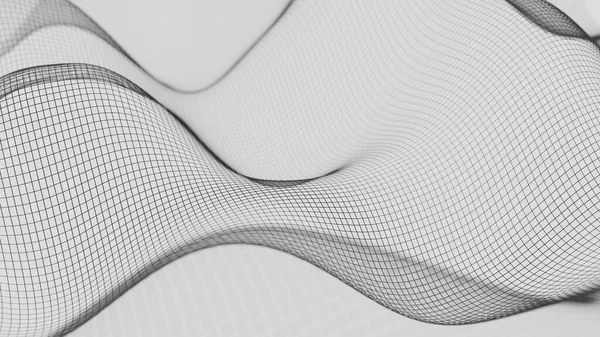 Abstrakte Einfache Schwarz Weiße Illustration Mit Einem Muster Wellenförmiger Linien — Stockfoto