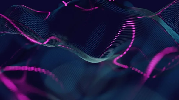 Abstrakter Farbenfroher Hintergrund Mit Wellenförmiger Drahtstruktur Illustration Rendering — Stockfoto