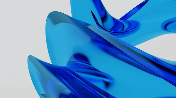 Abstract Blauwe Achtergrond Met Golvende Geometrie Digitale Illustratie Weergave — Stockfoto
