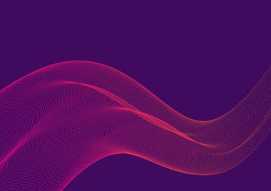 Renkli soyut duman dalgaları grafik tasarım şablonu çizimi - koyu mor arkaplan
