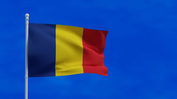 Bandeira Nacional República Chade Acenando Vento Renderização Cgi — Fotografia de Stock