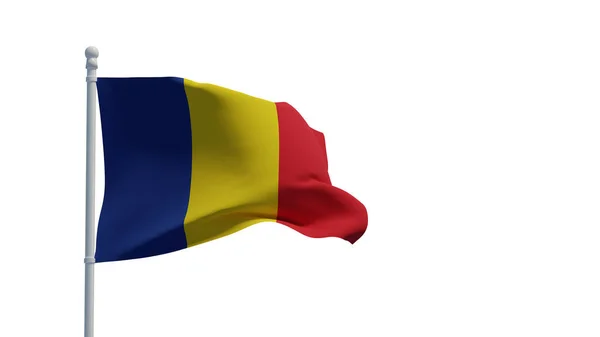 Bandeira Nacional República Chade Acenando Vento Renderização Cgi — Fotografia de Stock