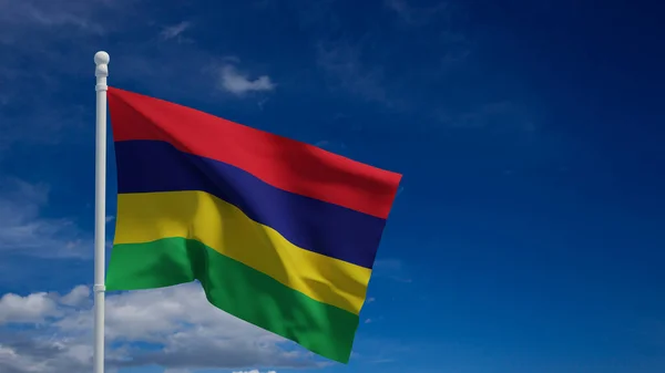 Die Nationalflagge Der Republik Mauritius Weht Wind Darstellung Cgi Illustration — Stockfoto