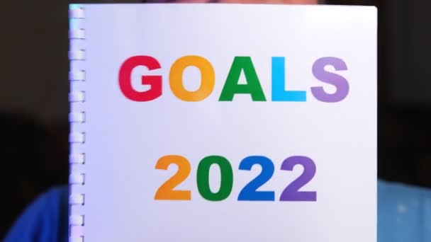 2022 Goals Writing Paper Pad Shaking — 图库视频影像