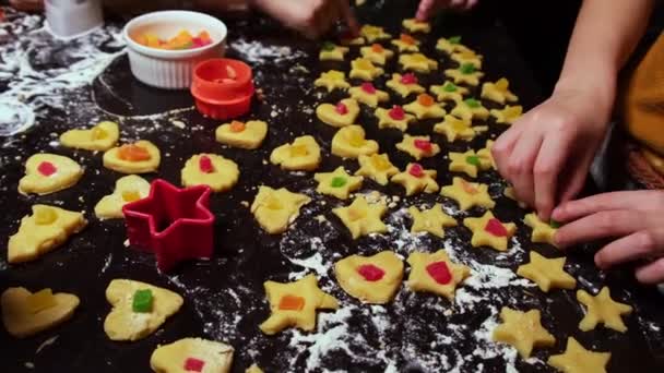 Unrecognizable Children Making Cookies – Stock-video