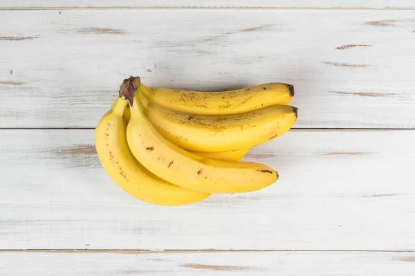 Bunch Bananas Wooden Background Ordinary Bananas Spots — Stock Photo, Image