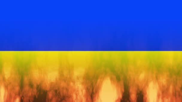 우크라이나 국기에 불이붙었다 우크라이나 작전이라는 — 비디오