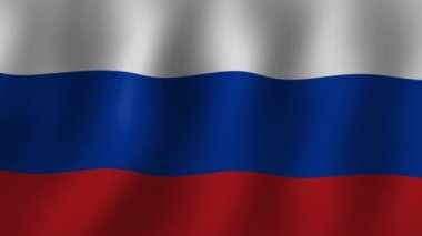 Rus bayrağı arka planda sallanıyor. Saldırganın bayrağı..