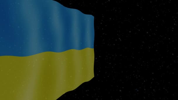 Det Ukrainske Flagget Flagrer Svart Bakgrunn Ukrainas Statssymbol – stockvideo