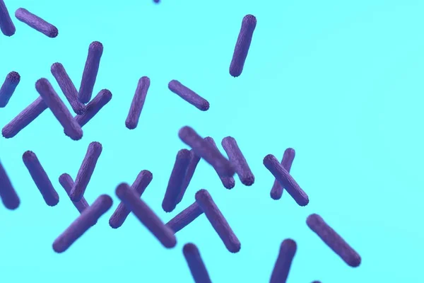 Probiotics Concept Useful Microflora Humans Beneficial Bacteria Blue Background Render — ストック写真