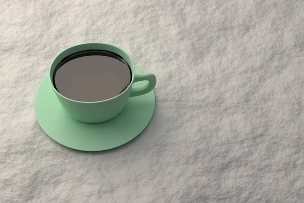 Grüne Tasse Mit Tee Auf Hellem Hintergrund Renderer — Stockfoto