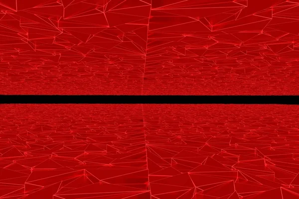 Abstract Red Background Crystals Black Stripe Middle Render — Stock Photo, Image