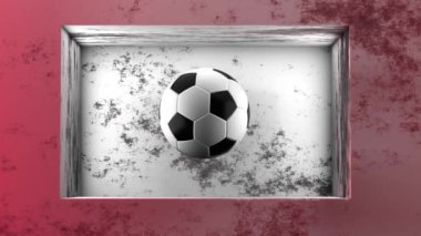 Bir futbol topu beton bir duvardaki oyukta döner. 3 Boyutlu Hazırlama