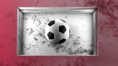 Bir futbol topu beton bir duvardaki oyukta döner. 3 Boyutlu Hazırlama
