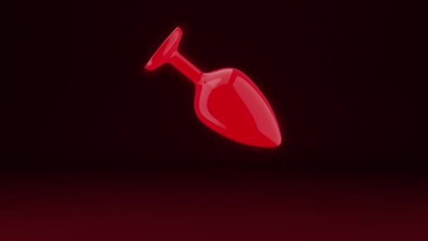 플러그 과붉은 어두운 바탕에서 회전한다 성인을 부적절 장난감 렌더링 — 비디오
