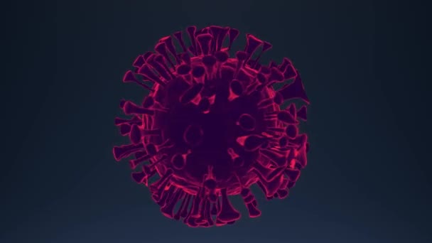 Abstract Virus Cell Spinning Dark Background — Stock video