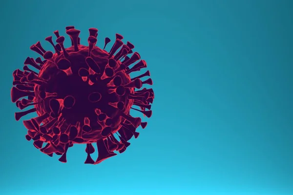 Virus Blue Background Medical Concept Abstract Illustration Magnified Coronavirus Render — Stockfoto