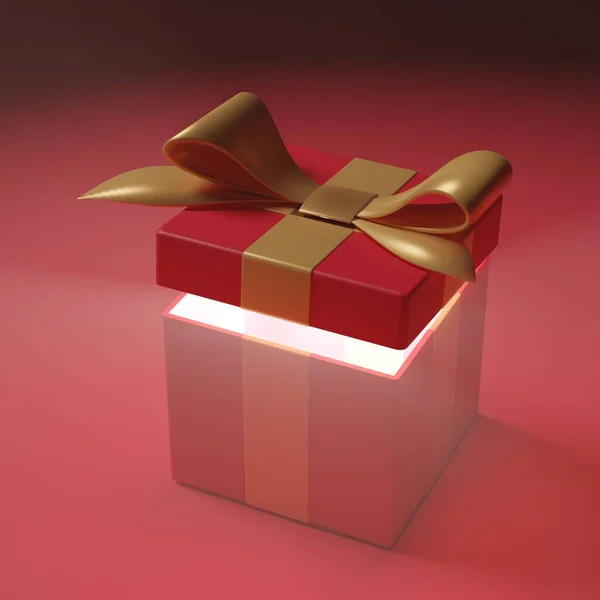 黄色背景的黄色礼物 有弓的礼品盒3D渲染 — 图库照片