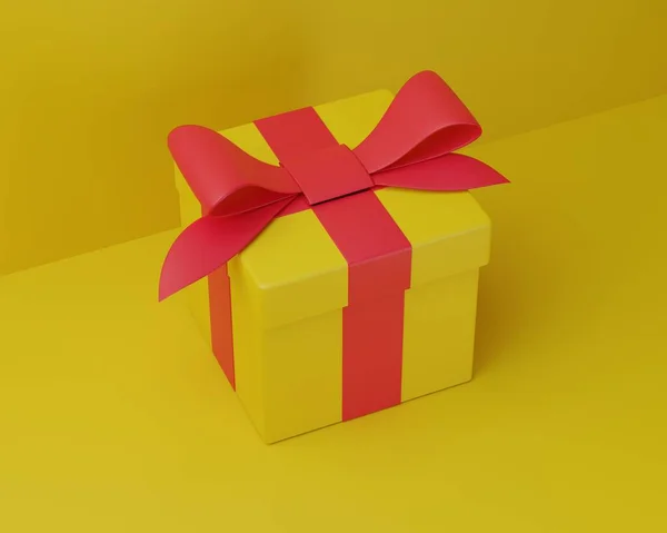 Відкрита Подарункова Коробка Світло Виходить Подарунка Сюрприз Червоний Фон Візуалізація — стокове фото