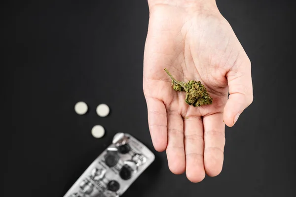 Cannabis Medicinal Como Uma Alternativa Conceito Drogas Bud Maconha Uma — Fotografia de Stock