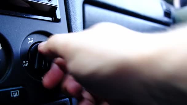 Changer Mode Ventilateur Sur Tableau Bord Voiture Une Vieille Voiture — Video