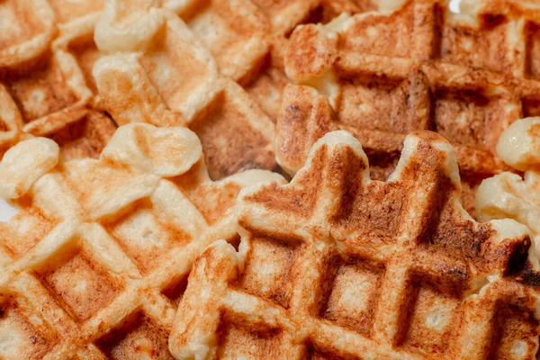 Belçika waffleları yakın plan. Ev yapımı.