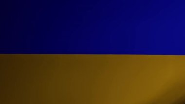 Ukrayna bayrağı yanıp sönen bir ışıkla dalgalanıyor. 3d hazırlayıcı.