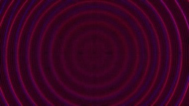 Merkezde dalgalar var. Mor ve kırmızı renklerde soyut arkaplan. Döngülü canlandırma.