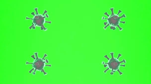 Viruses Green Background Looped Video — ストック動画