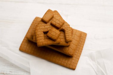 Zencefilli kurabiye evi için parçalar. Yeni yıla hazırlanıyorum, Noel 'e..