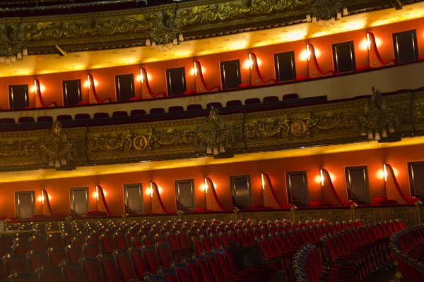 Lådor med teatro liceu, barcelona, — Stockfoto