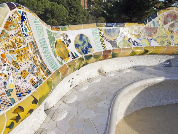 Antonio Gaudi mozaikok, a Güell Park — Stock Fotó