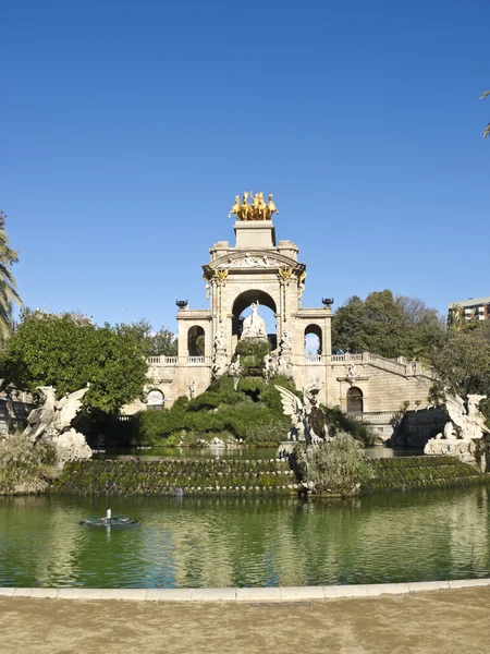 The park's fountain. Barcelona, Spain. — Stock Photo, Image