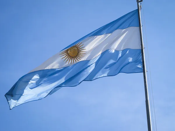 Argentina flag on a pole — Stock Photo, Image