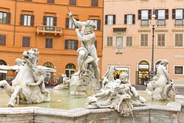 Fonte de Neptuno, Piazza Navona, Roma — Fotografia de Stock