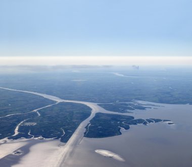 Aerial view of Rio de la Plata clipart