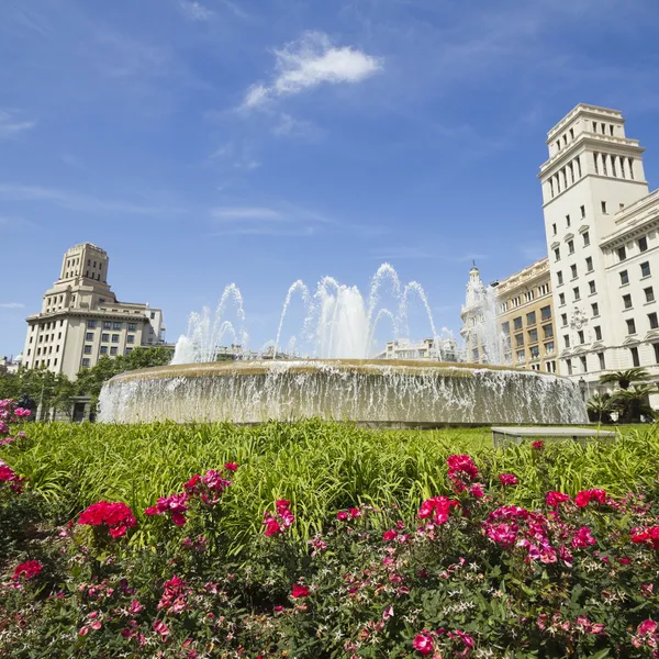 Fontän av Katalonien square barcelona, Spanien. — Stockfoto