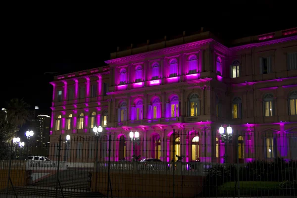 A Casa Rosada (rózsaszín ház) éjjel — Stock Fotó