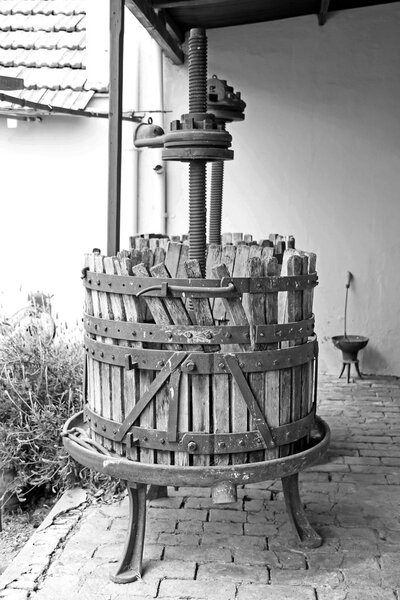 Old wooden wine press