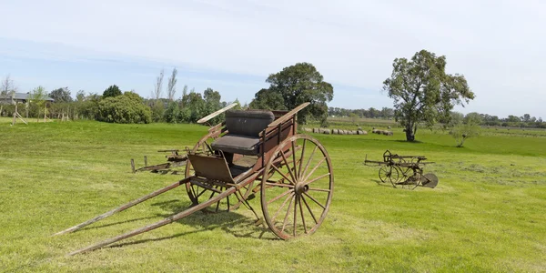 Ancien chariot en bois d'un arbre — Photo