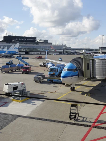 Schiphol repülőtér, Amszterdam, Hollandia. — Stock Fotó